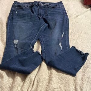 a.n.a Dark Blue Distressed Jeggings